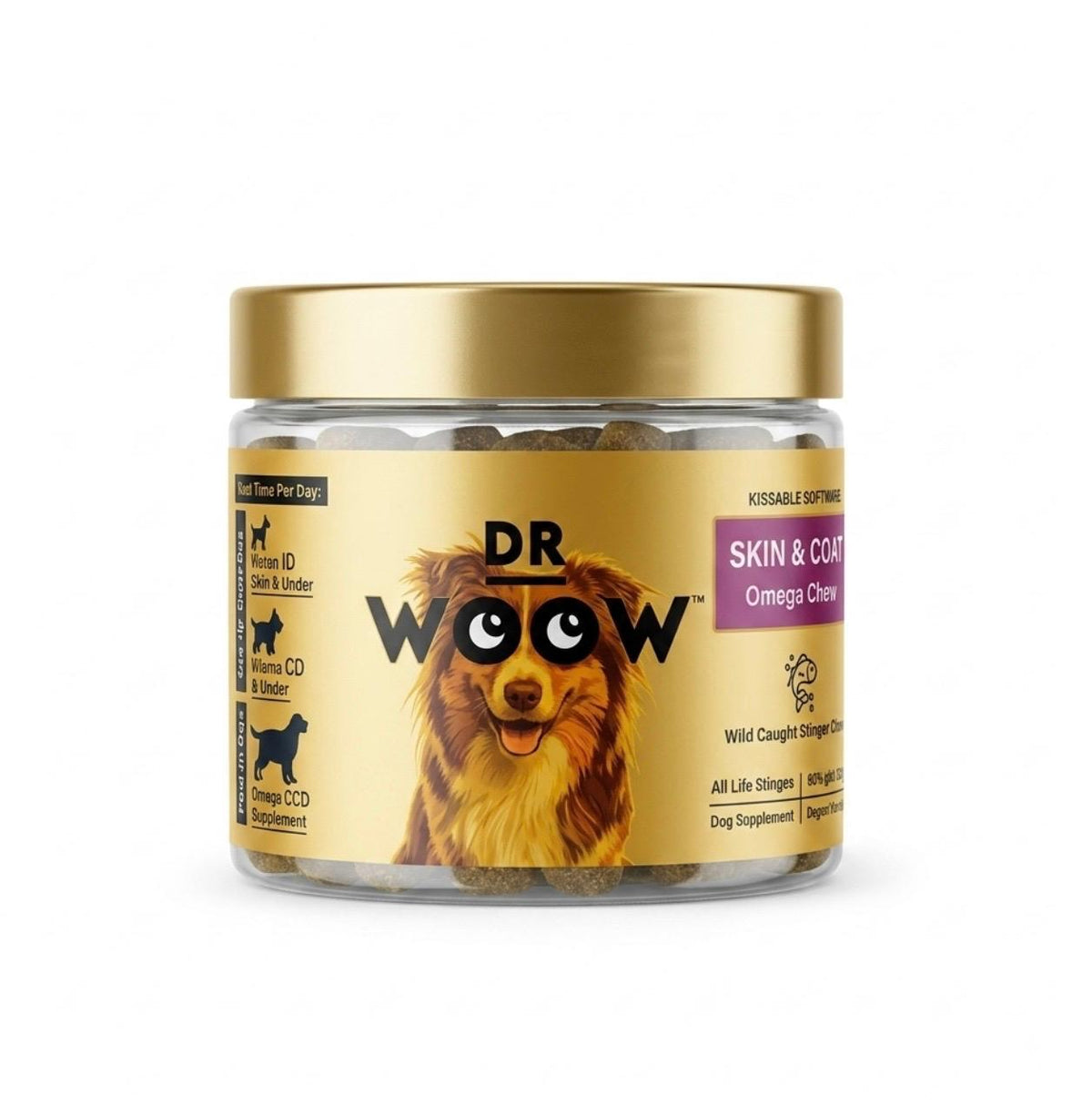 Dr. Woow Skin & Coat Omega Soft Chews for Dogs