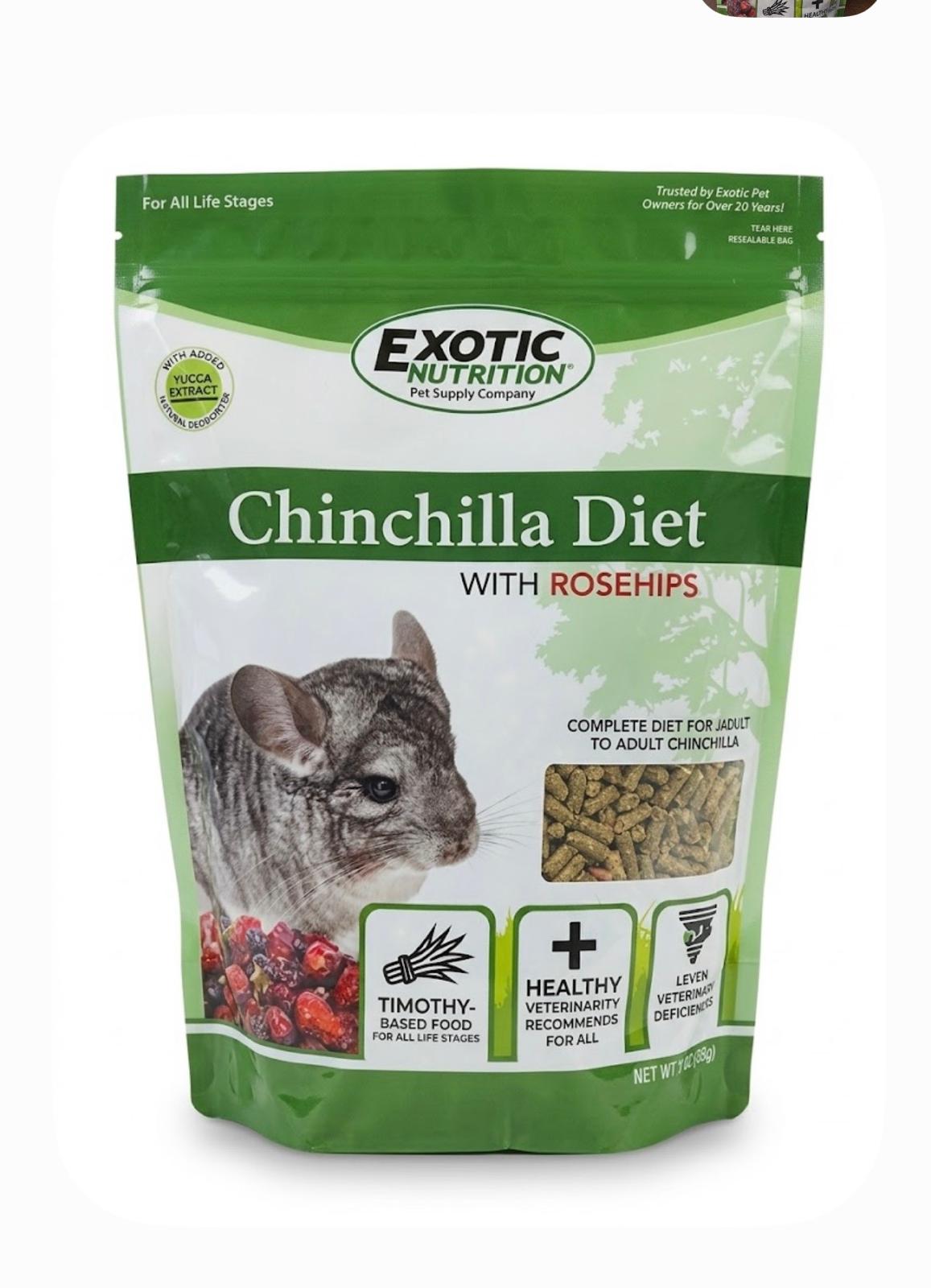 Exotic Nutrition Chinchilla Diet with Rosehips